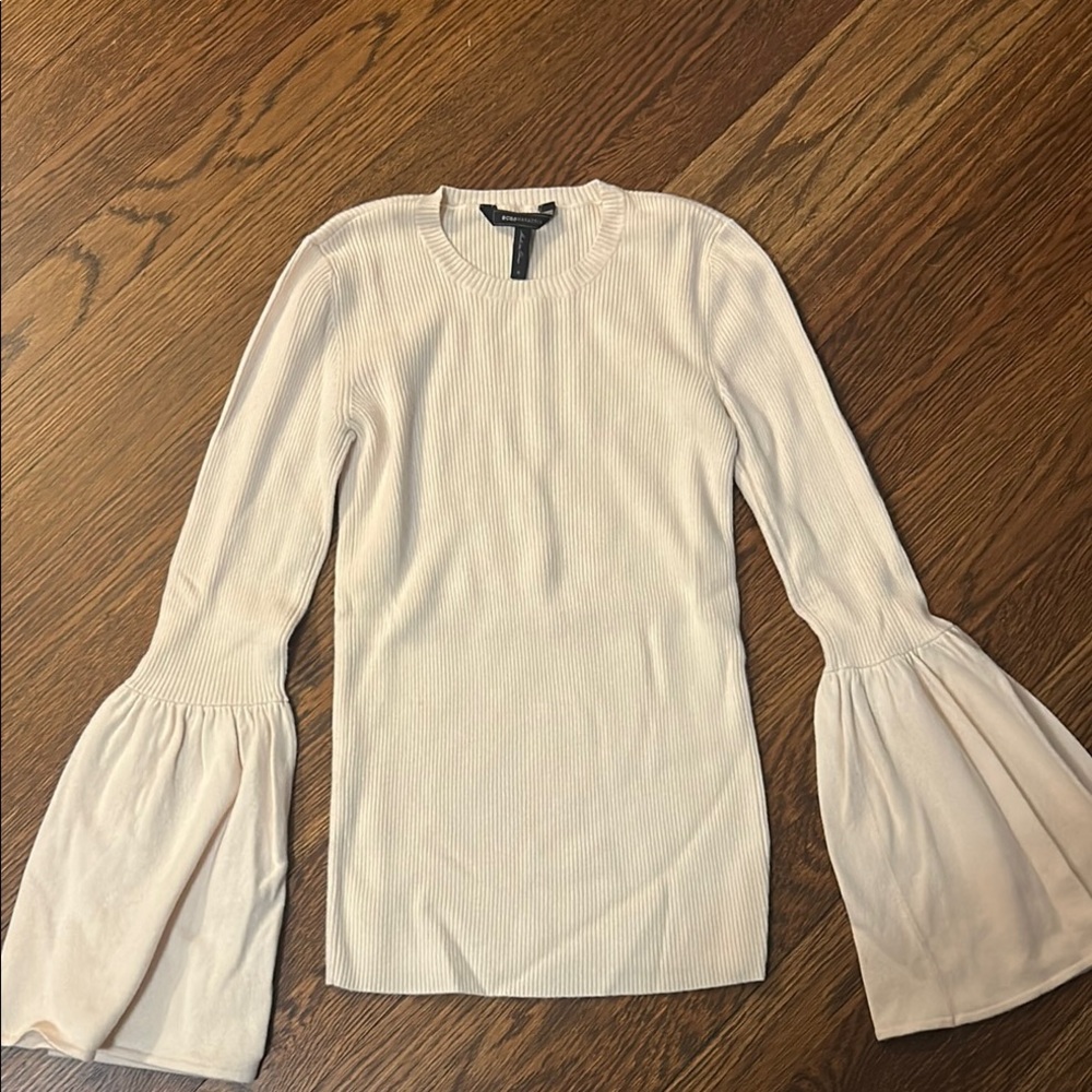 BCBGMaxAzria Cream Bell Sleeve Blouse - Picture 1 of 8
